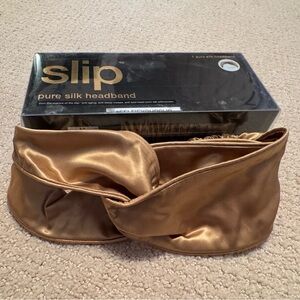 slip Gold Satin Twist Headband